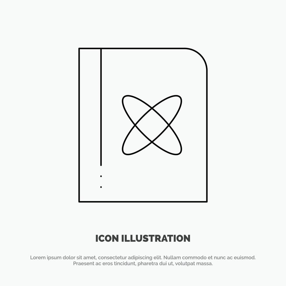 Book Formula Physics Science Line Icon Vector