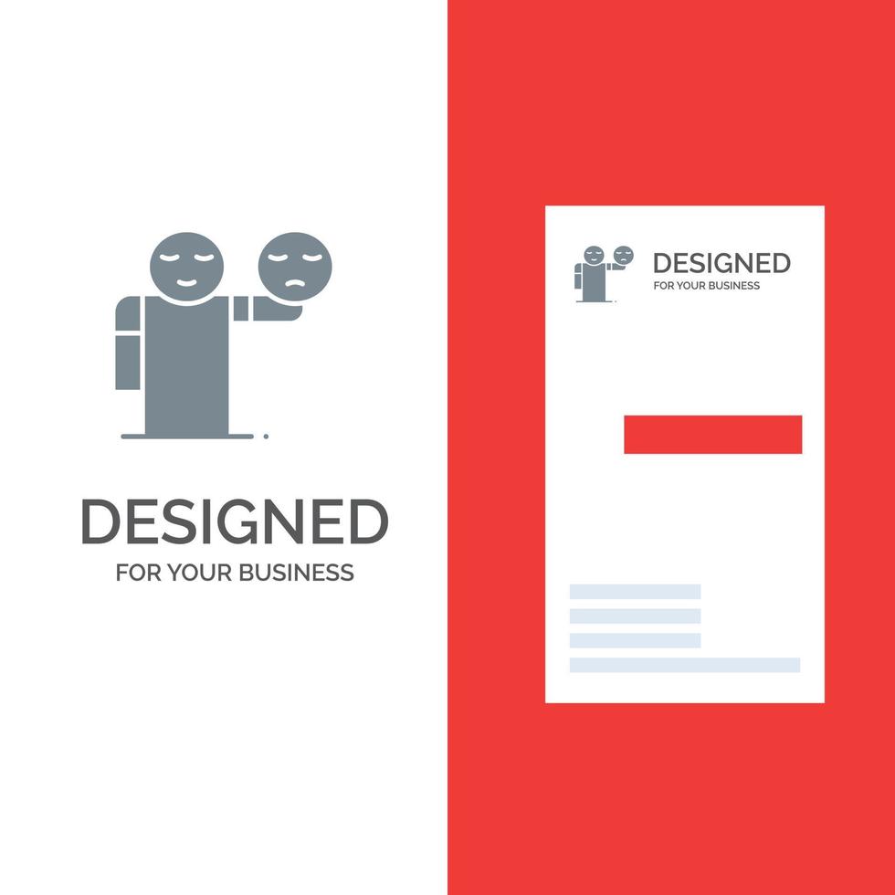 Man Hand Emojis Healthcare Grey Logo Design and Business Card Template vector