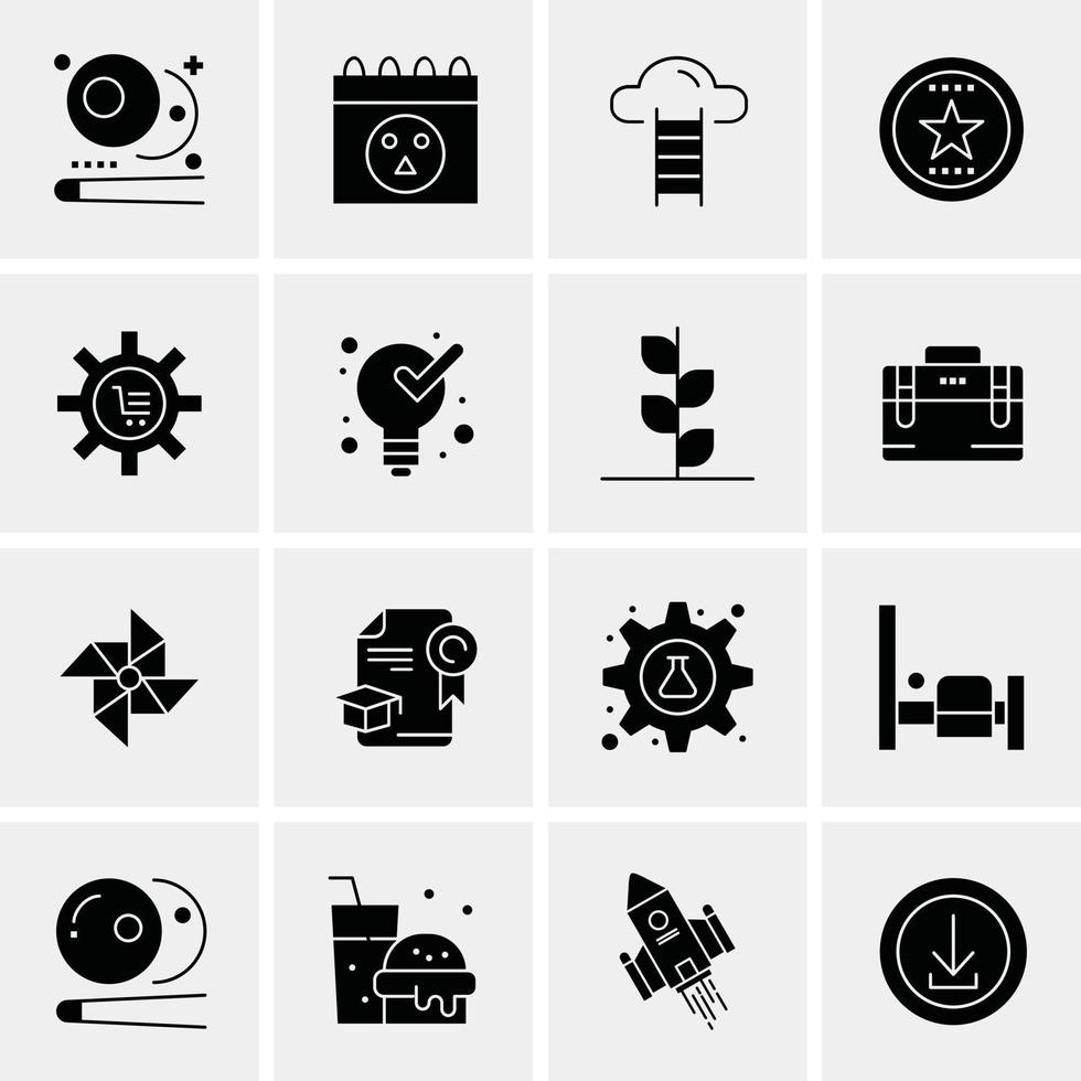 16 iconos de negocios universales vector ilustración de icono creativo para usar en proyectos relacionados con la web y dispositivos móviles