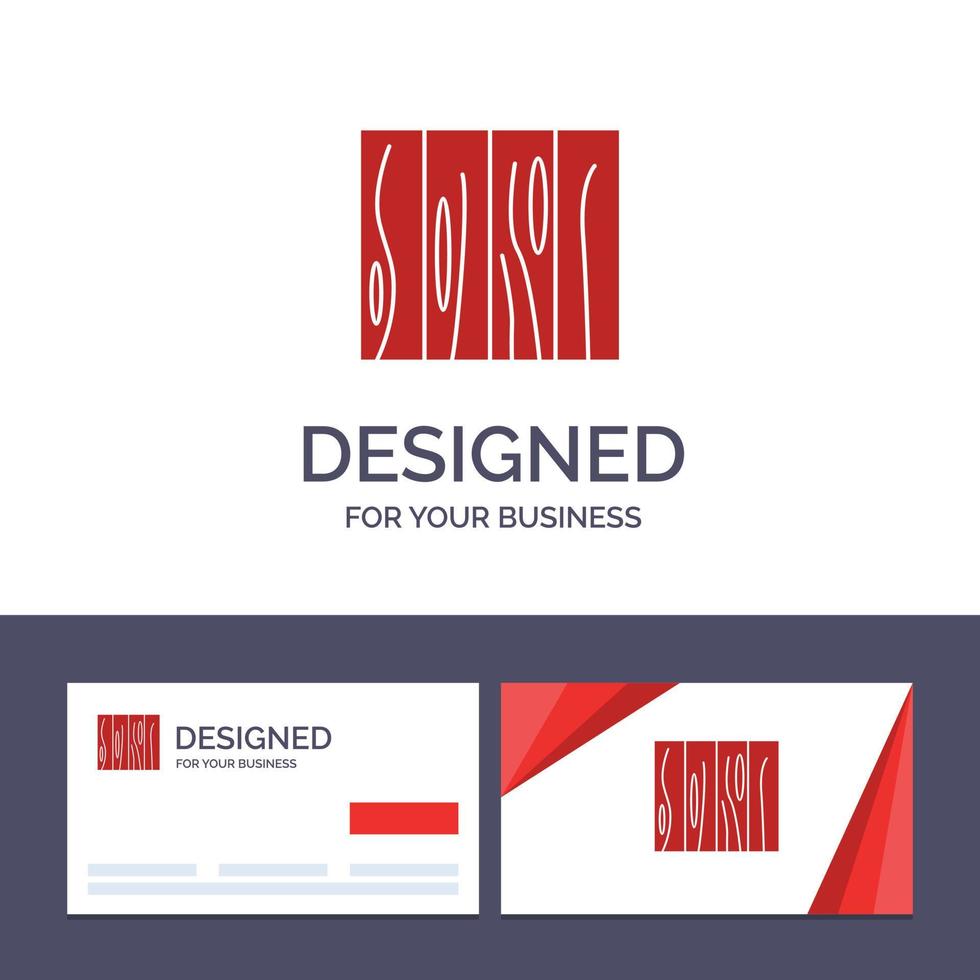 Creative Business Card and Logo template Tile Furniture Interior Design Wood Texture Vector Illustra