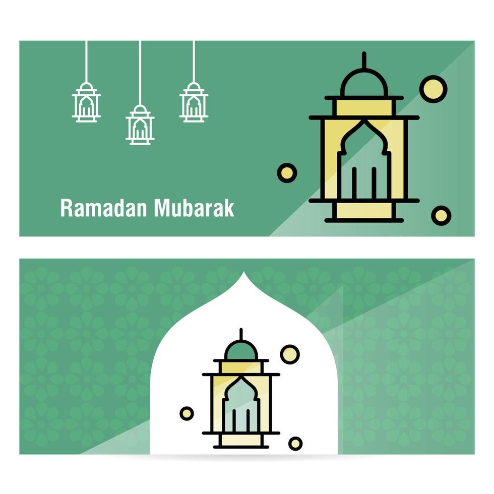 banner de concepto de ramadán kareem con patrones islámicos vector