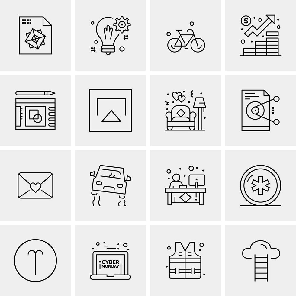 16 Universal Business Icons Vector Creative Icon Illustration to use in web and Mobile Related proje