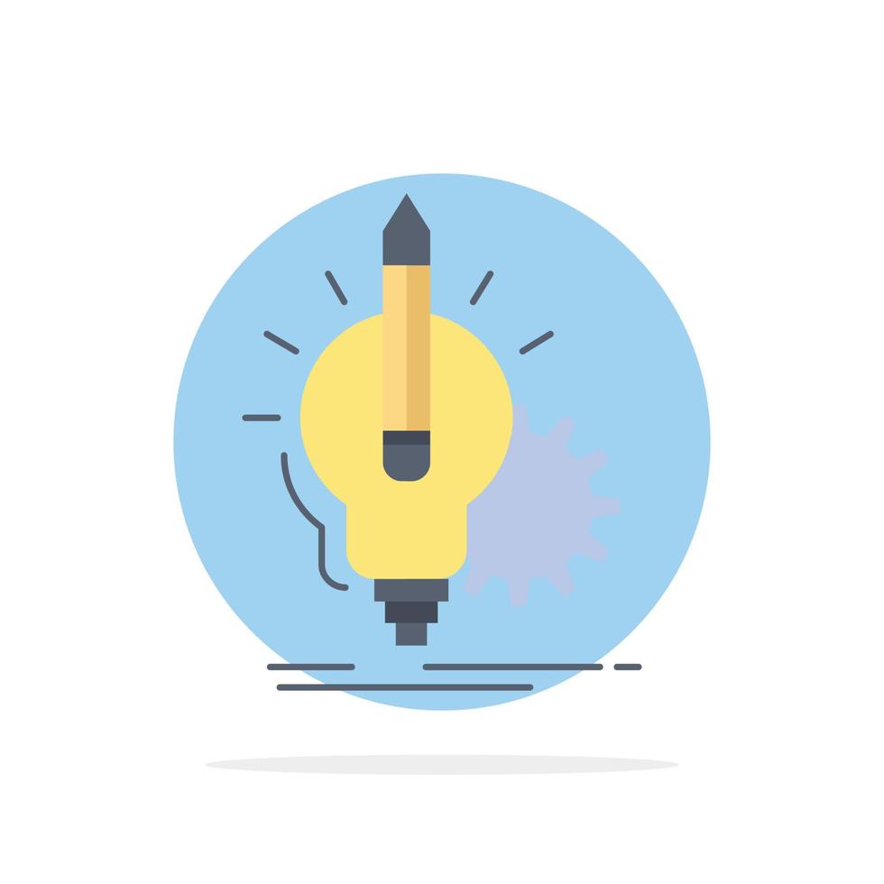 Idea insight key lamp lightbulb Flat Color Icon Vector