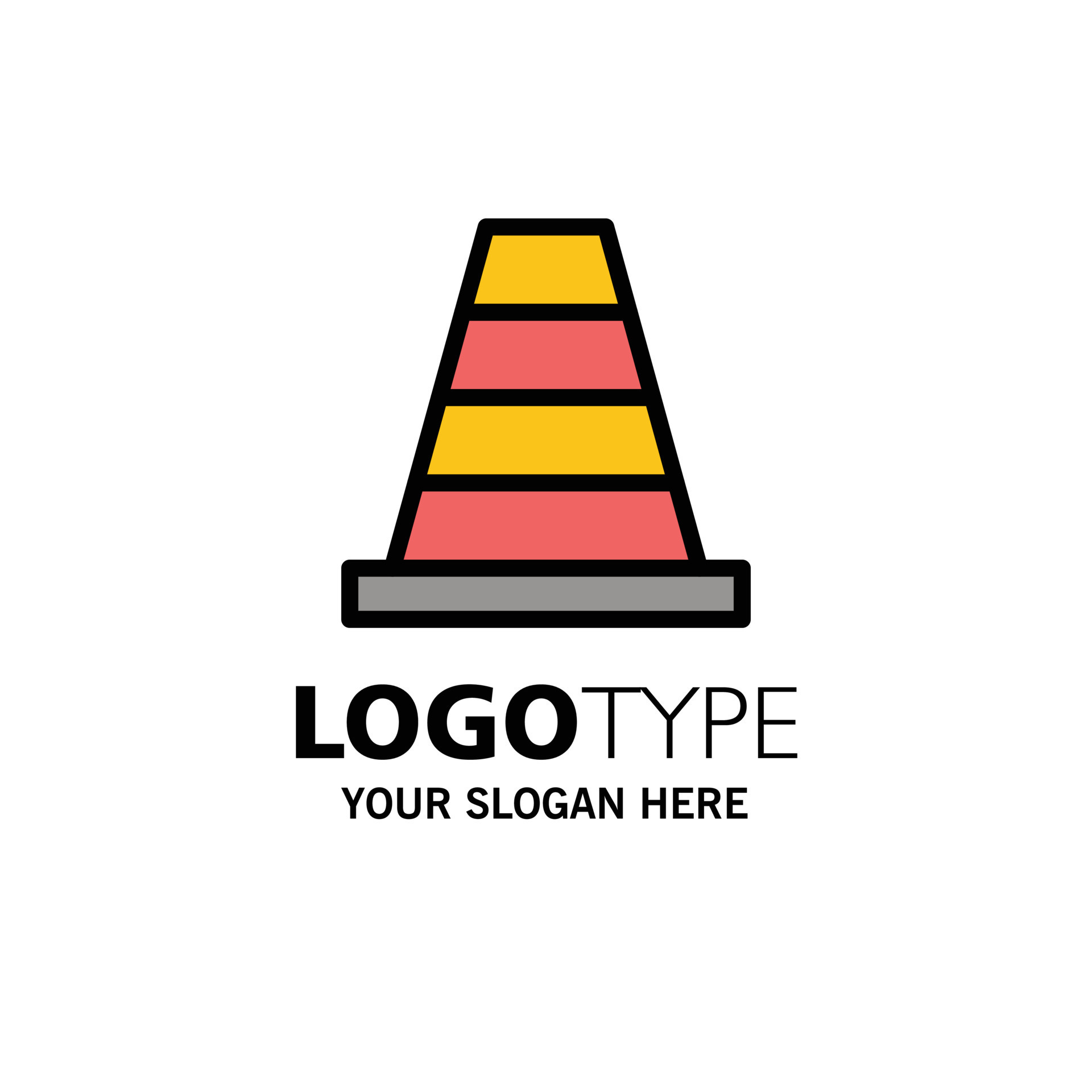 Cone Construction Tool Business Logo Template Flat Color 13297523