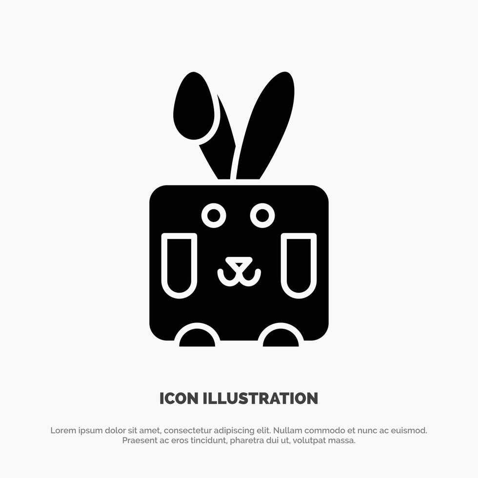 conejito pascua conejo vacaciones sólido glifo icono vector