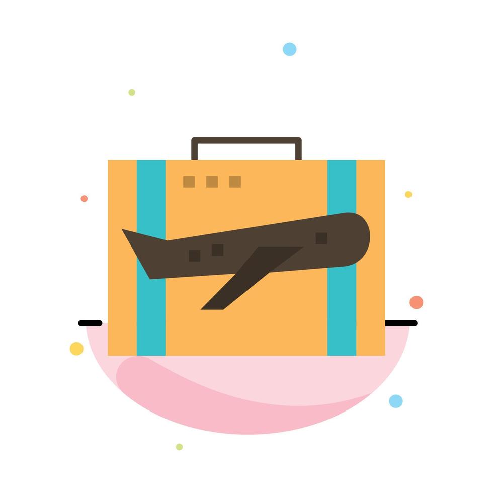 Travel Baggage Business Case Luggage Portfolio Suitcase Abstract Flat Color Icon Template vector