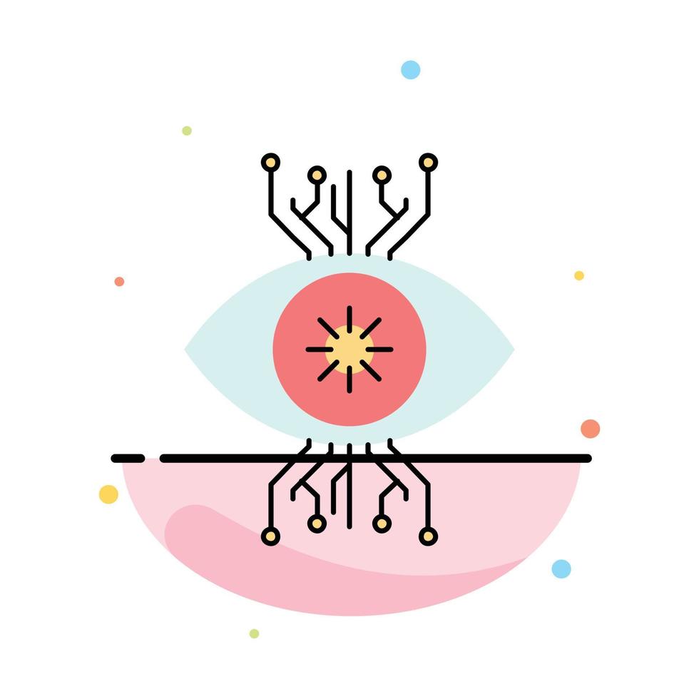 Infrastructure monitoring surveillance vision eye Flat Color Icon Vector