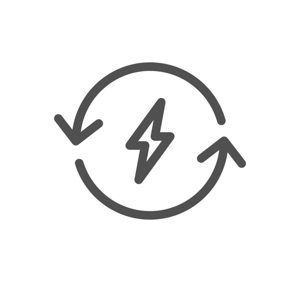 Energy saving icon outline and linear vector. vector