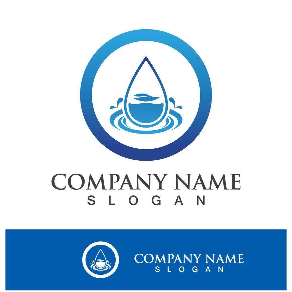 Blue water drop vector logo icon