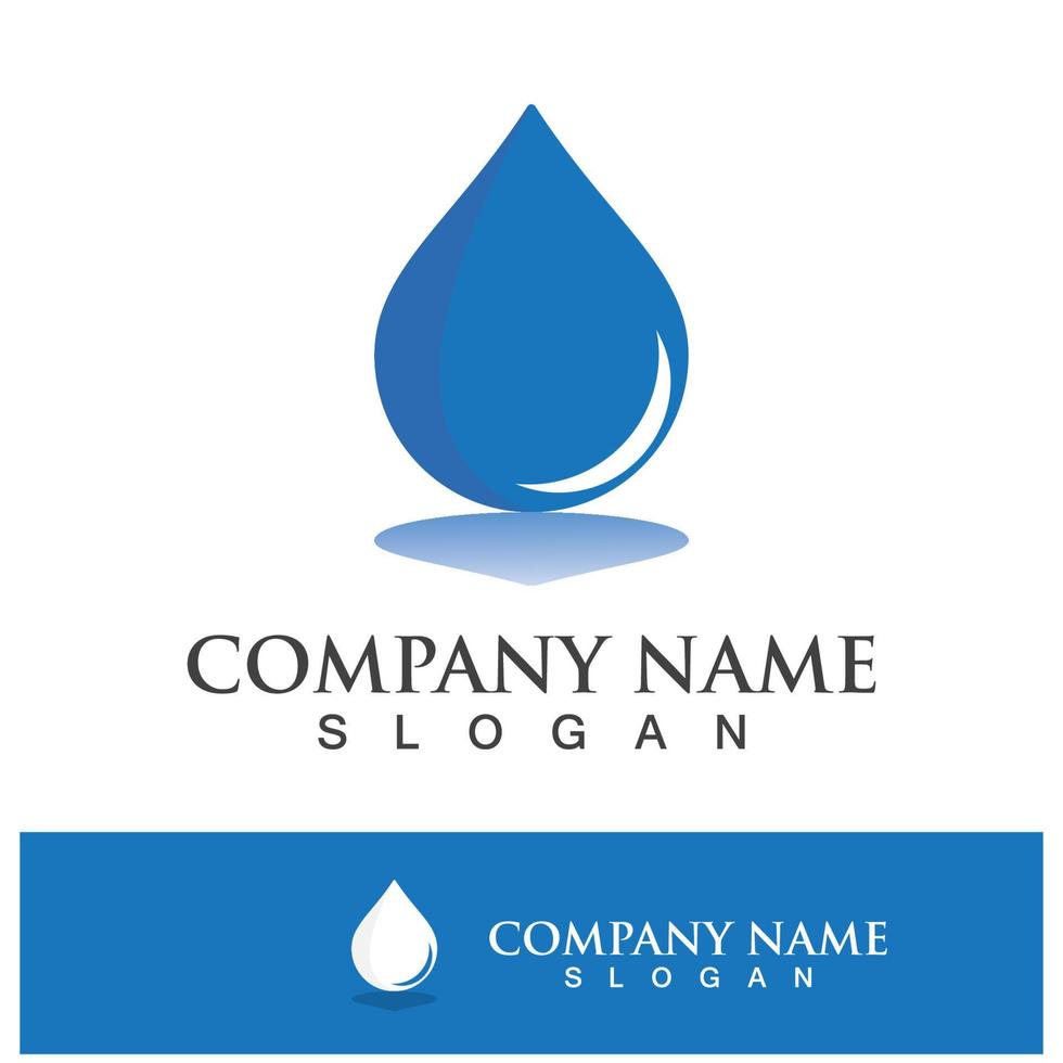 Blue water drop vector logo icon