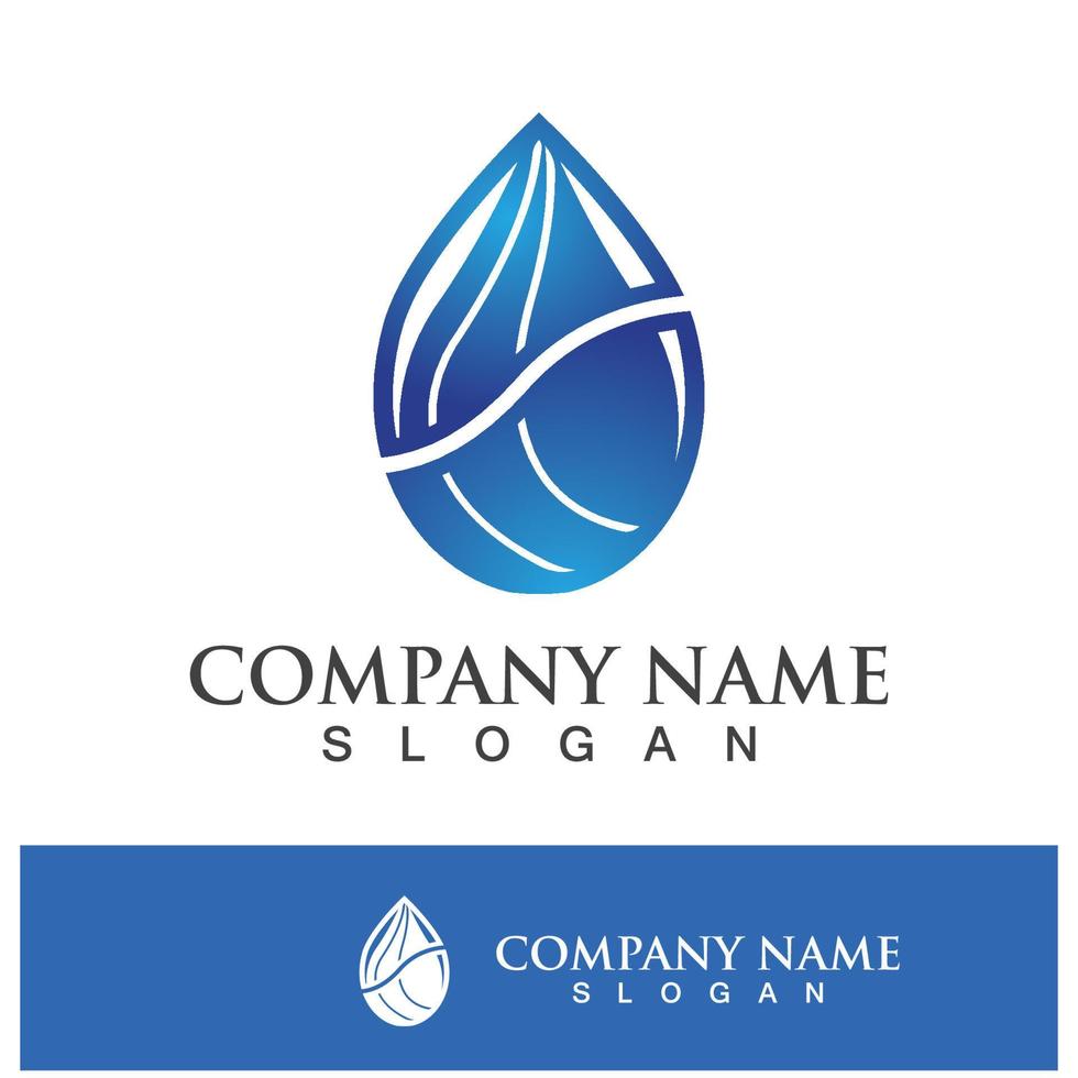 Blue water drop vector logo icon