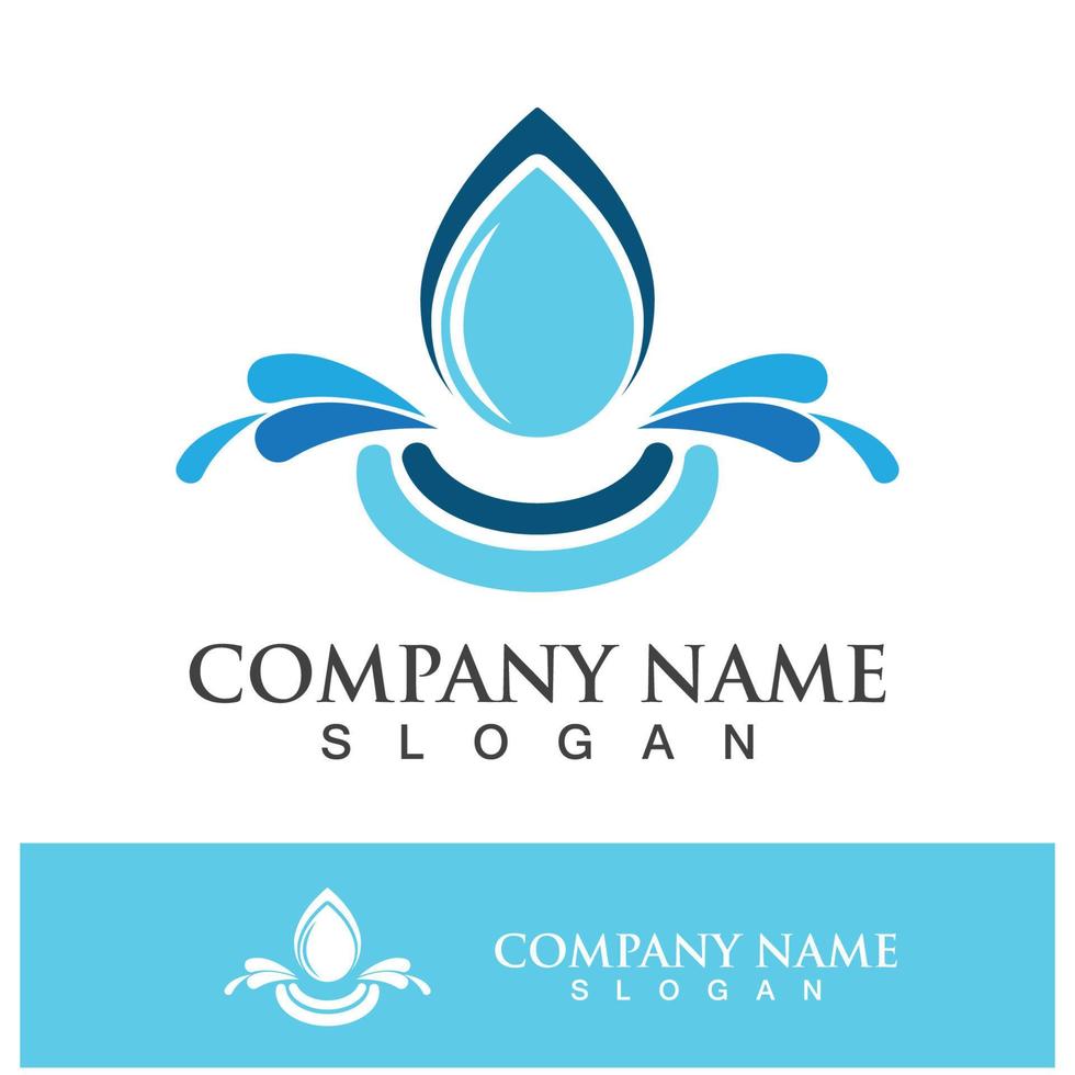 icono de logotipo de vector de gota de agua azul
