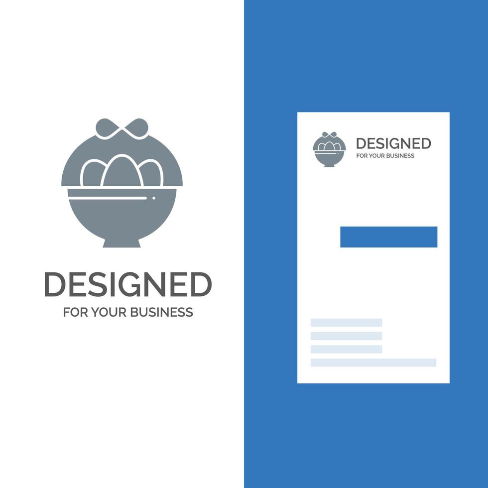 Basket Egg Easter Grey Logo Design and Business Card Template vector
