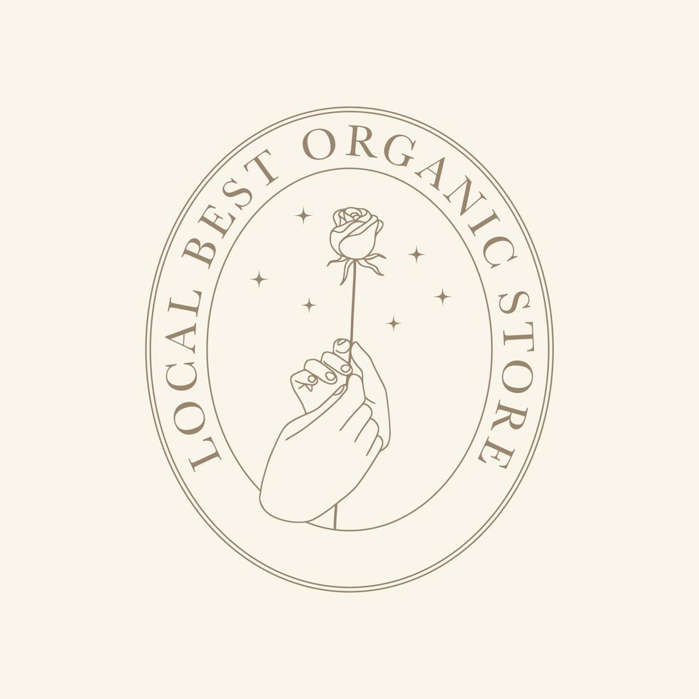 logotipo femenino dibujado a mano. plantilla de logotipo de casa de flores moderna para floristas, fotógrafos, blogueros de moda, estudios de diseño y diseñadores de interiores. colección de identidad de marca. logotipo minimalista floral vector