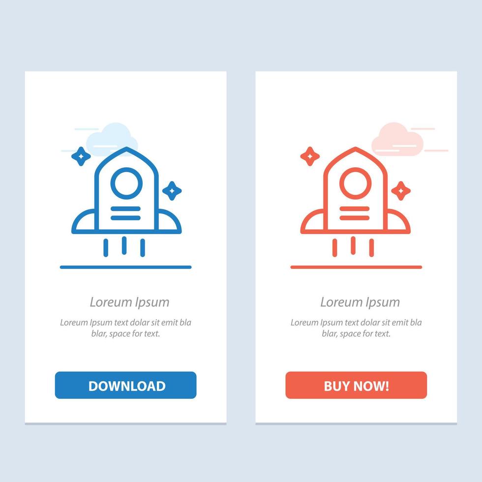 Astronomy Rocket Space  Blue and Red Download and Buy Now web Widget Card Template vector