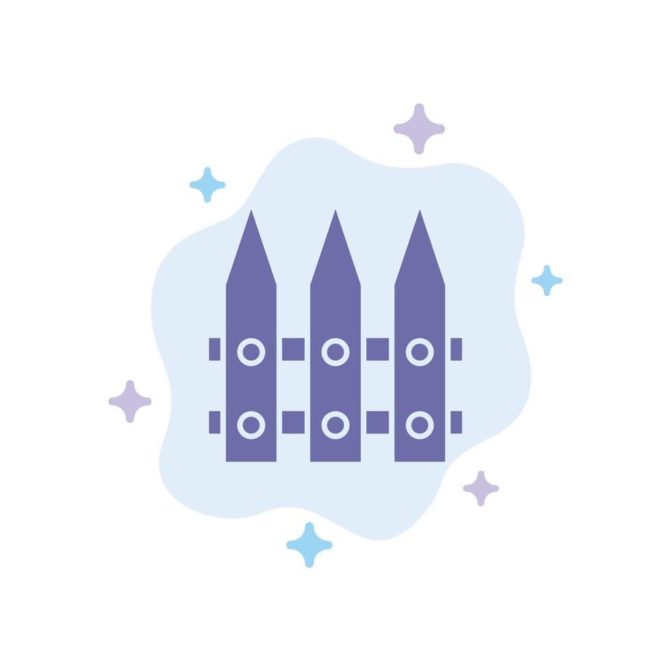 Fence Garden Gardening Spring Blue Icon on Abstract Cloud Background vector