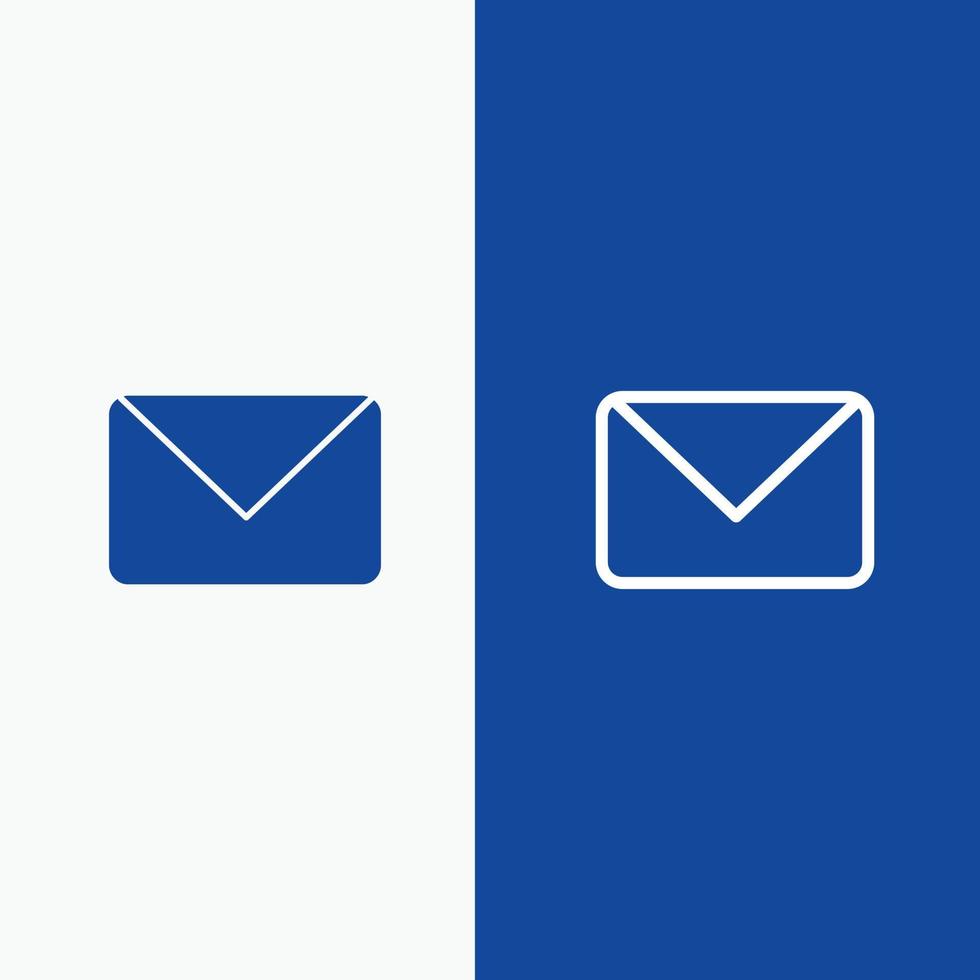Twitter Mail Sms Chat Line and Glyph Solid icon Blue banner Line and Glyph Solid icon Blue banner vector