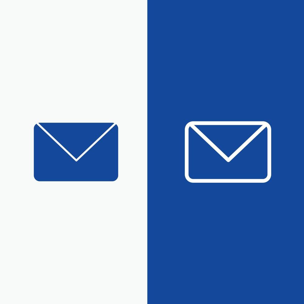 Twitter Mail Sms Chat Line and Glyph Solid icon Blue banner Line and Glyph Solid icon Blue banner vector