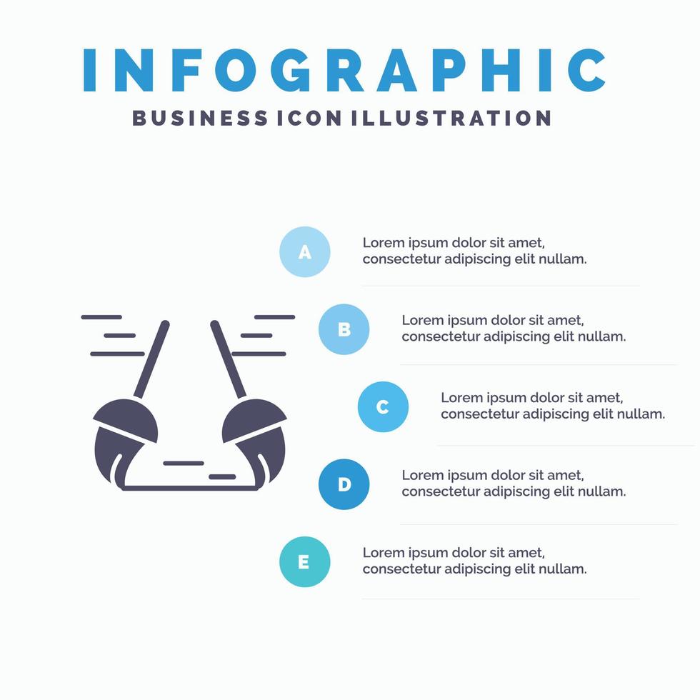 icono de línea de lavado de esponja de limpieza limpia con fondo de infografía de presentación de 5 pasos vector