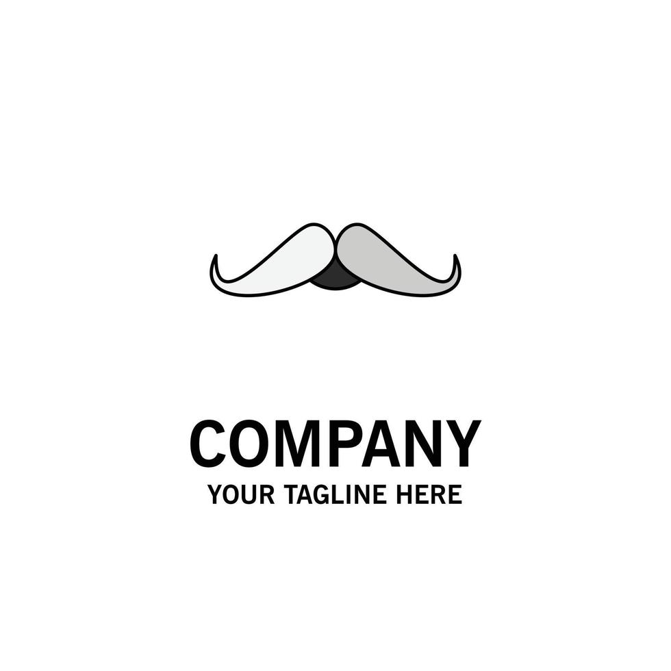 moustache Hipster movember male men Flat Color Icon Vector