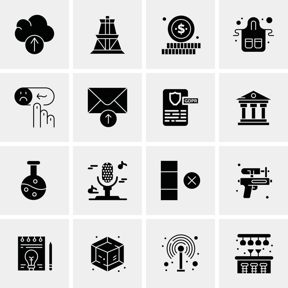 16 iconos de negocios universales vector ilustración de icono creativo para usar en proyectos relacionados con la web y dispositivos móviles