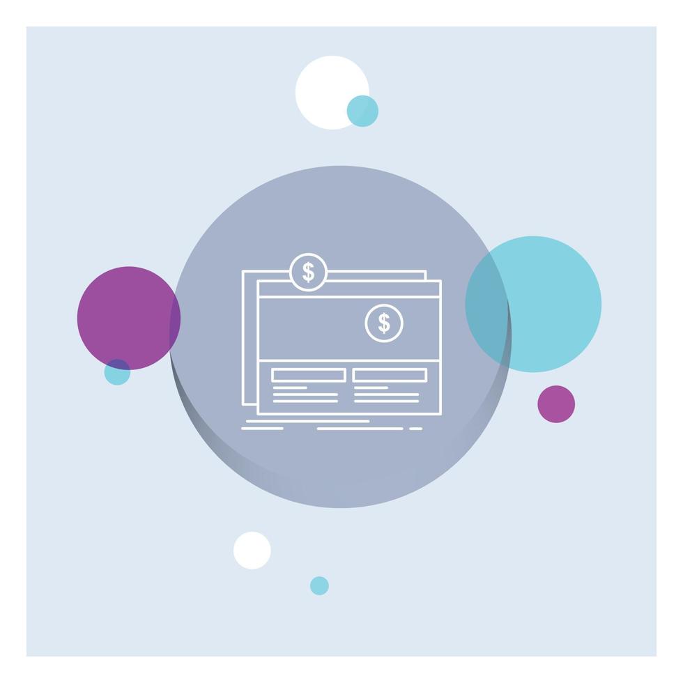 Crowdfunding. funding. fundraising. platform. website White Line Icon colorful Circle Background vector