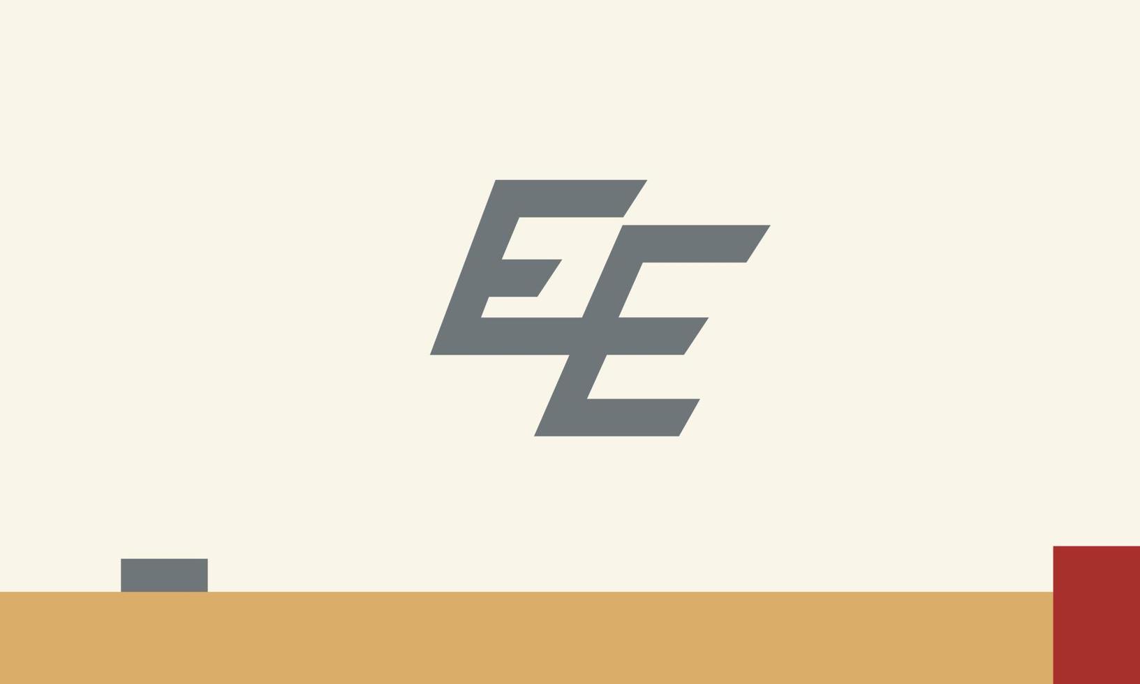 alfabeto letras iniciales monograma logo ee, e y e vector