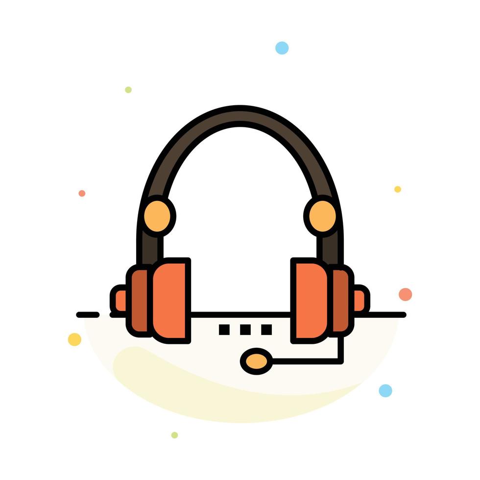 Support Call Communication Contact Headset Help Service Abstract Flat Color Icon Template vector