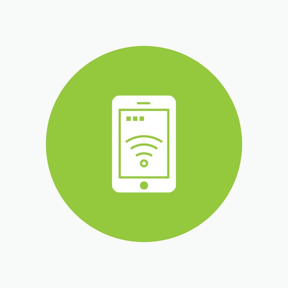 Mobile Sign Service Wifi white glyph icon vector
