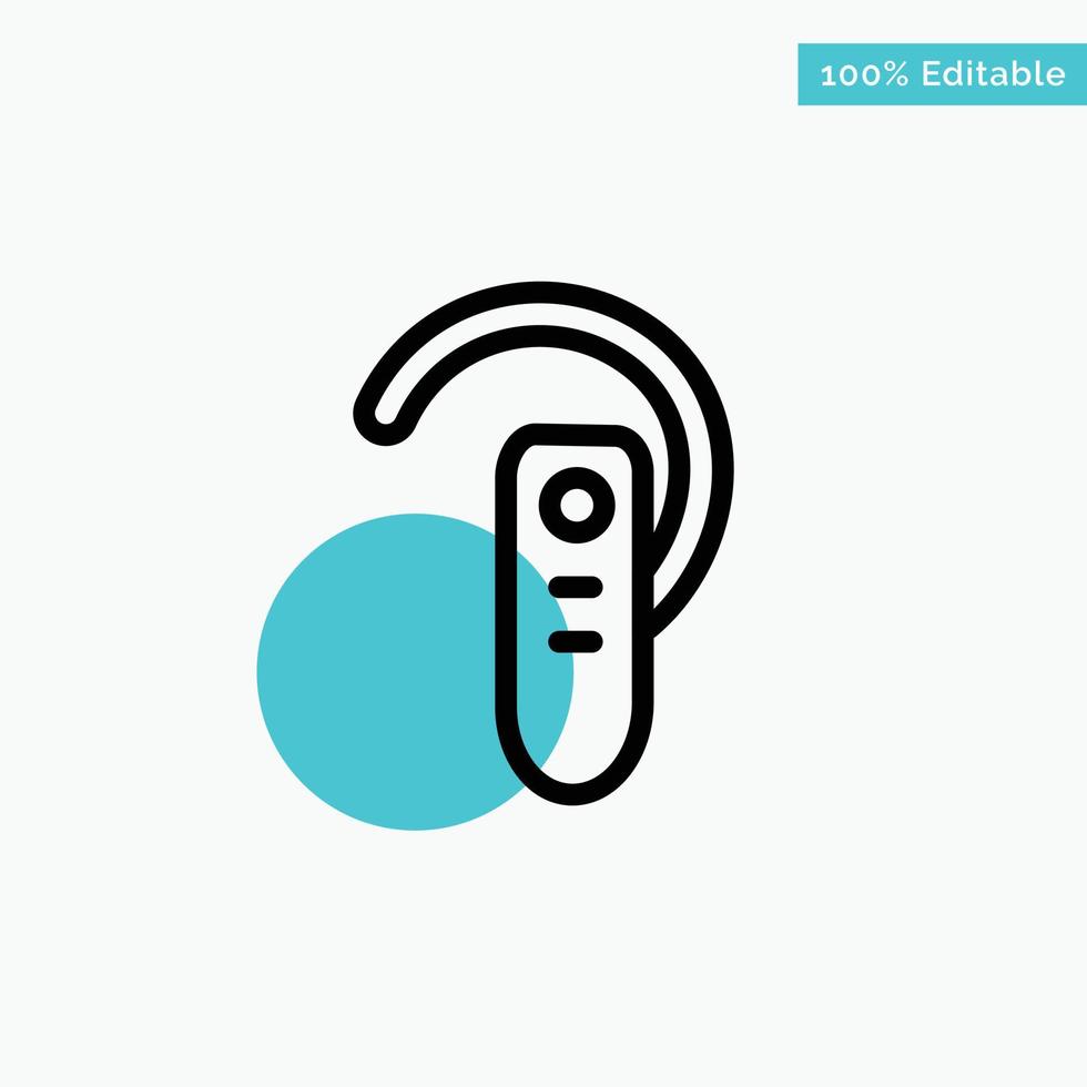 Accessory Bluetooth Ear Headphone Headset turquoise highlight circle point Vector icon