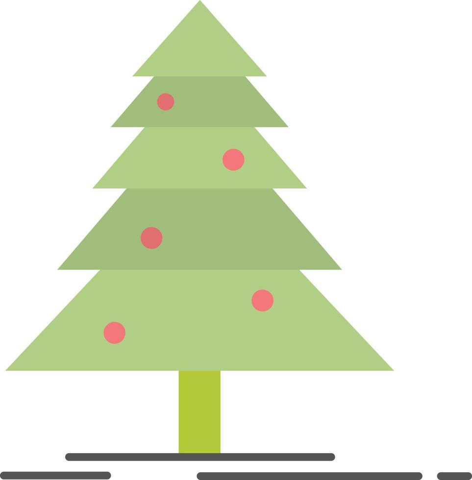 Tree Forest Christmas XMas  Flat Color Icon Vector icon banner Template