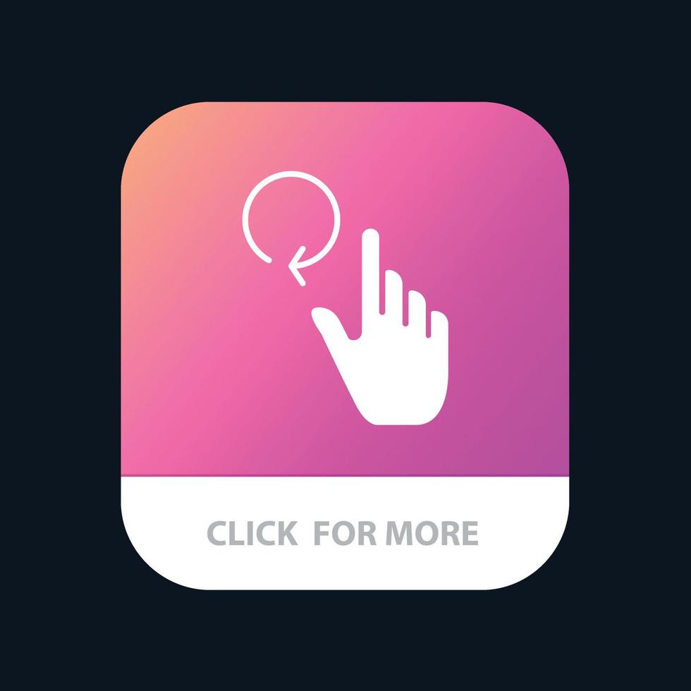 Hand Finger Gestures Reload Mobile App Button Android and IOS Glyph Version vector
