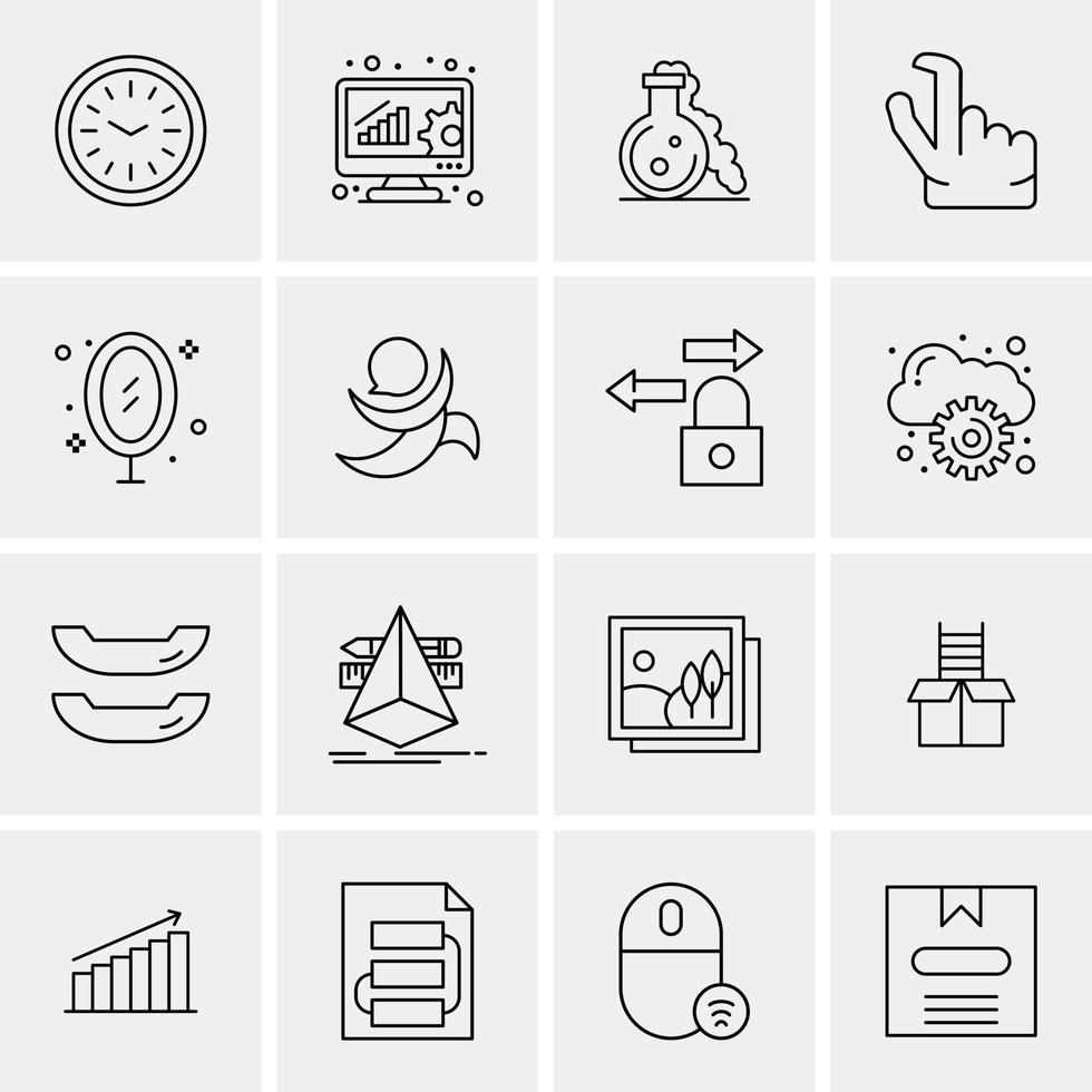 16 iconos de negocios universales vector ilustración de icono creativo para usar en proyectos relacionados con la web y dispositivos móviles