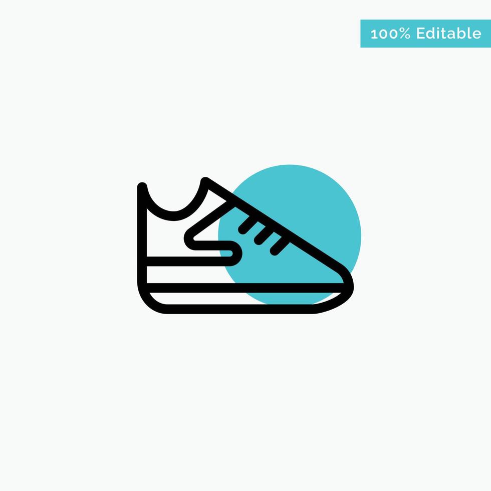 Exercise Shoes Sports turquoise highlight circle point Vector icon