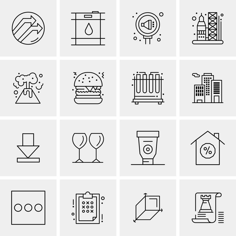 16 iconos de negocios universales vector ilustración de icono creativo para usar en proyectos relacionados con la web y dispositivos móviles