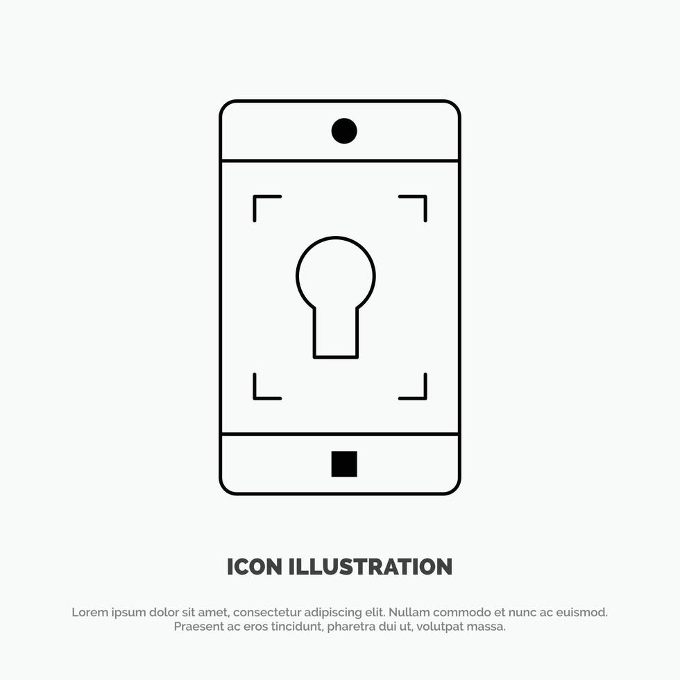 Application Mobile Mobile Application Screen Line Icon Vector