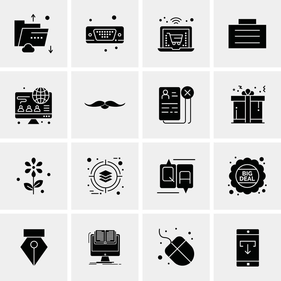 16 iconos universales de negocios vector ilustración de icono creativo para usar en proyectos relacionados con la web y dispositivos móviles