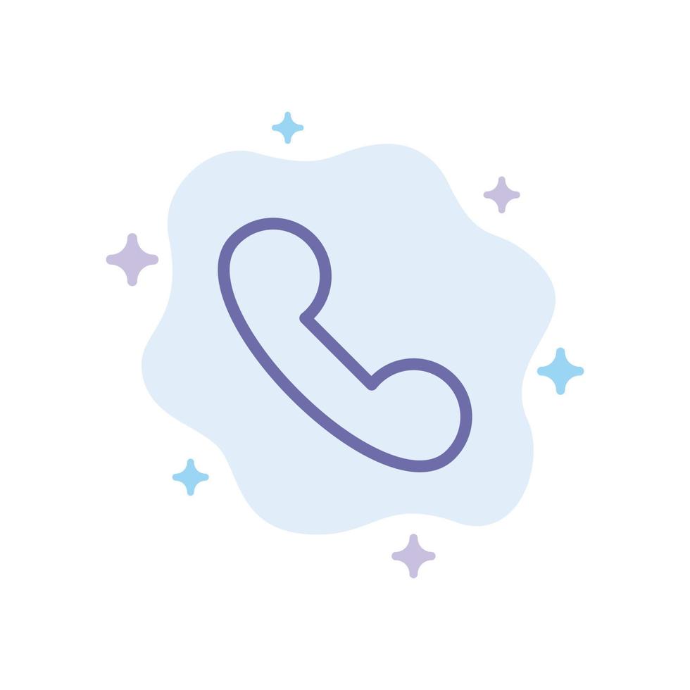 Call Incoming Telephone Blue Icon on Abstract Cloud Background vector