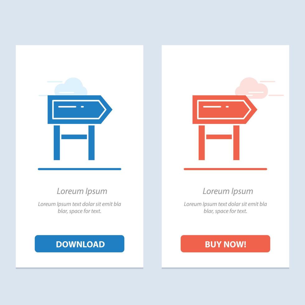 Direction Board Location Motivation  Blue and Red Download and Buy Now web Widget Card Template vector