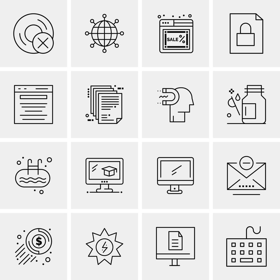 16 Universal Business Icons Vector Creative Icon Illustration to use in web and Mobile Related proje