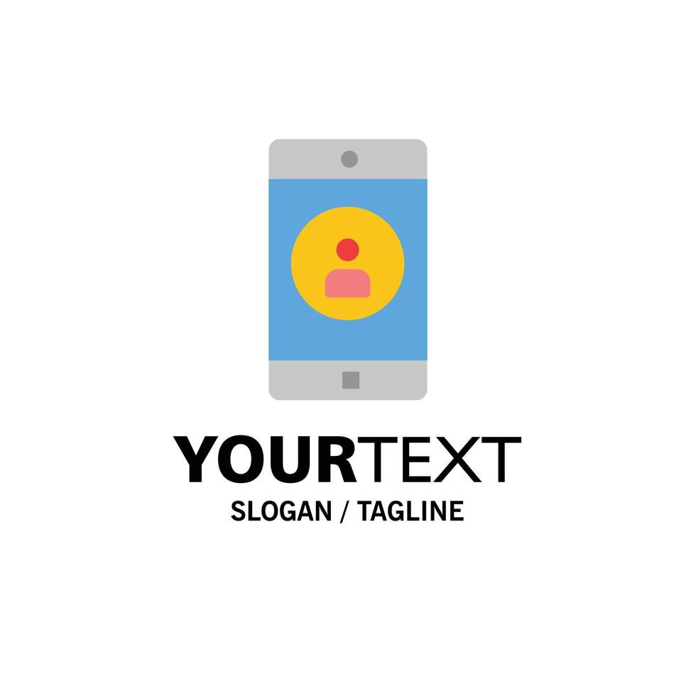 Application Mobile Mobile Application Profile Business Logo Template Flat Color vector
