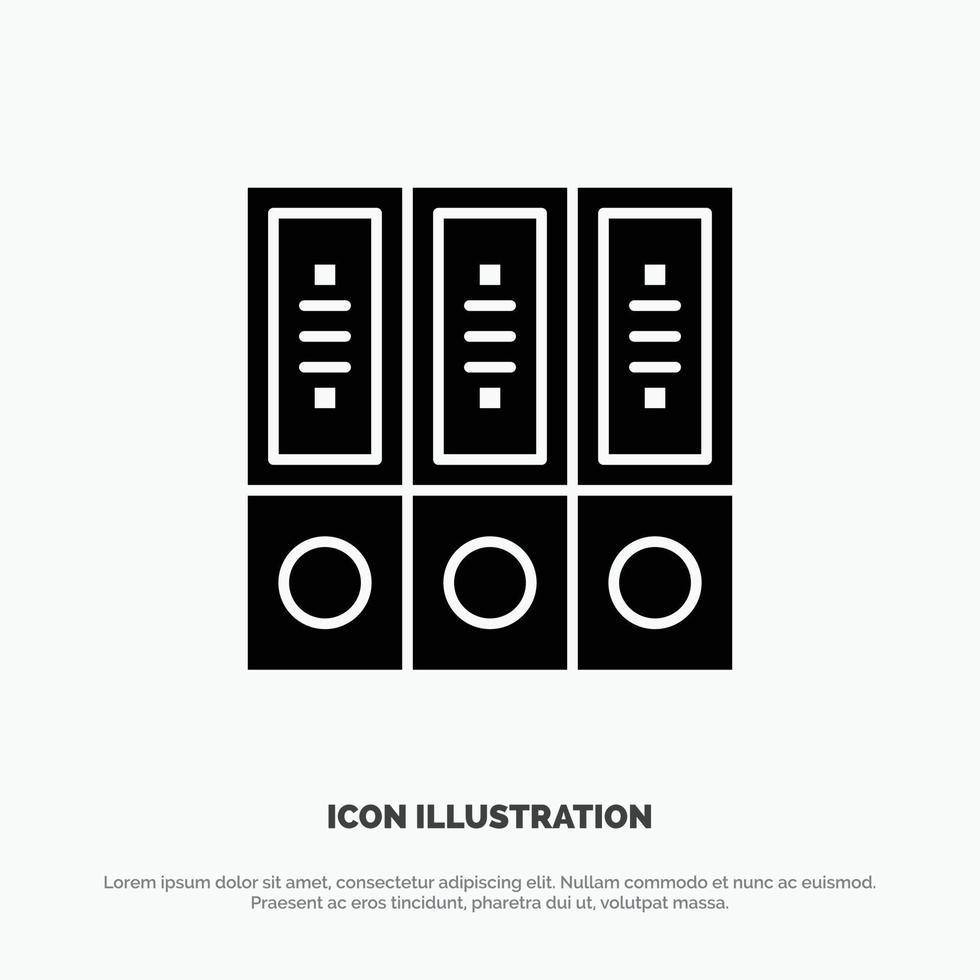 Files Archive Data Database Documents Folders solid Glyph Icon vector