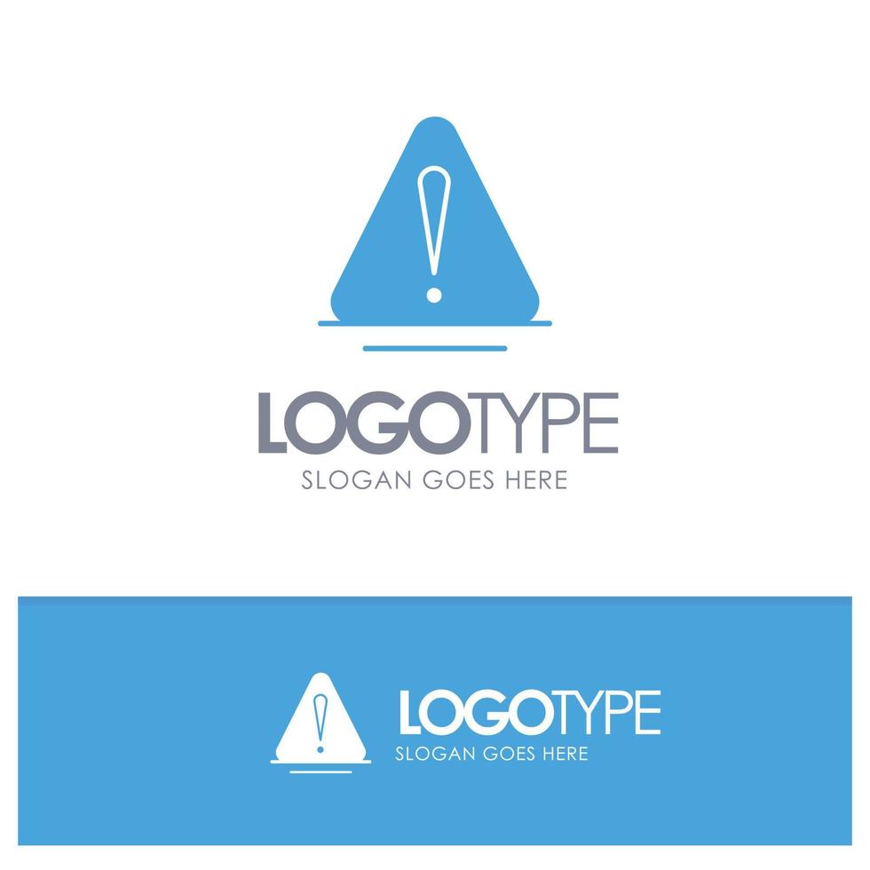 alerta peligro advertencia logística azul sólido logotipo con lugar para el eslogan vector