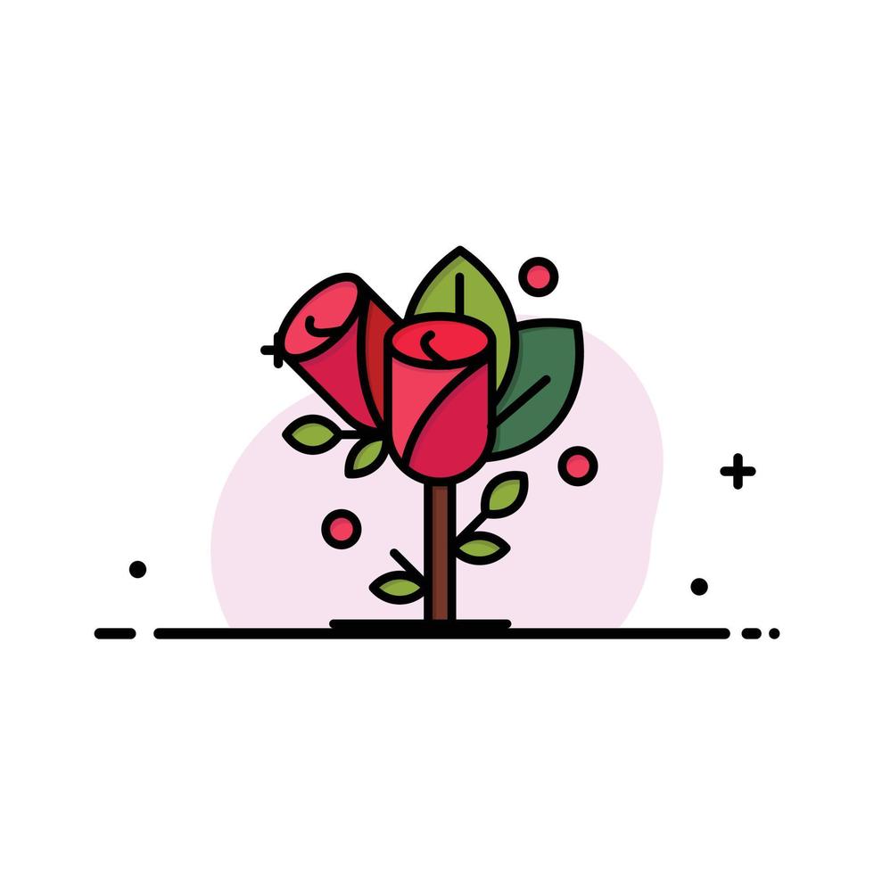 flor amor corazón boda empresa logotipo plantilla color plano vector