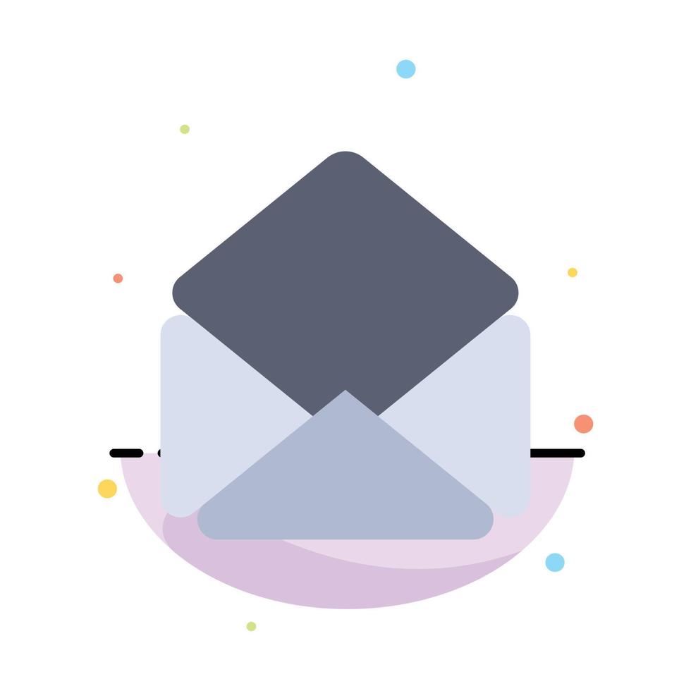 Mail Email Open Abstract Flat Color Icon Template vector