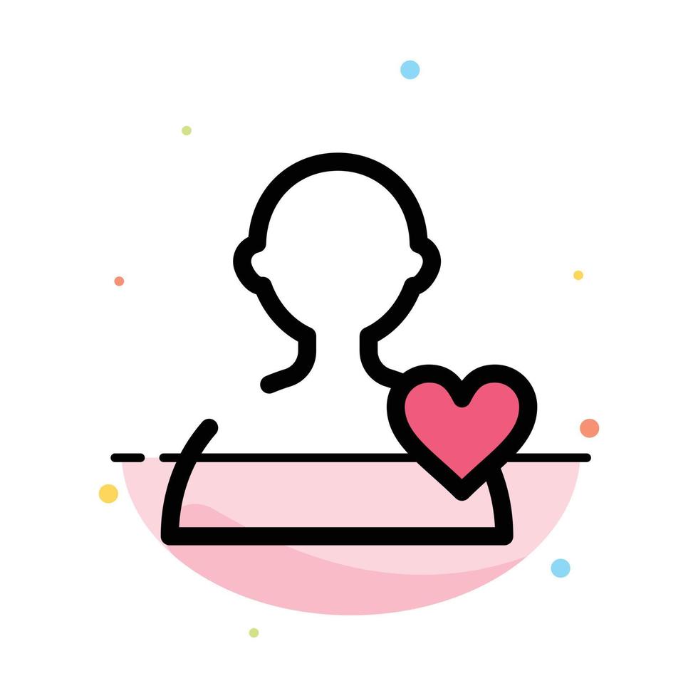 User Love Heart Abstract Flat Color Icon Template vector