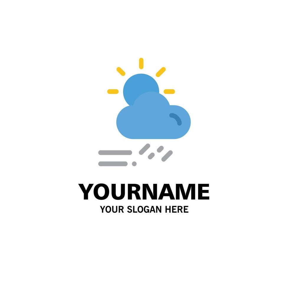 Cloud Day Rainy Season Weather Business Logo Template Flat Color vector