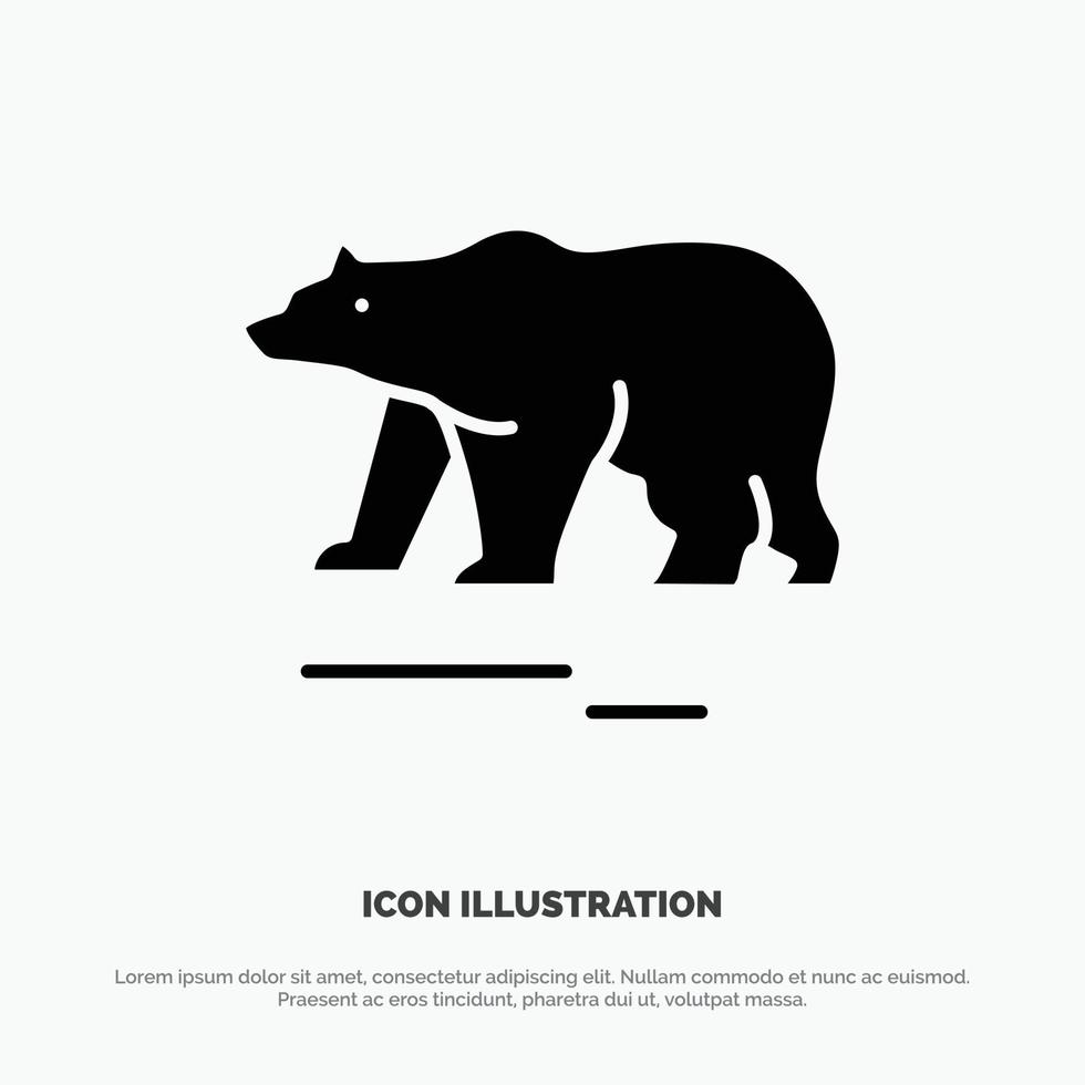 animal oso polar canadá sólido glifo icono vector