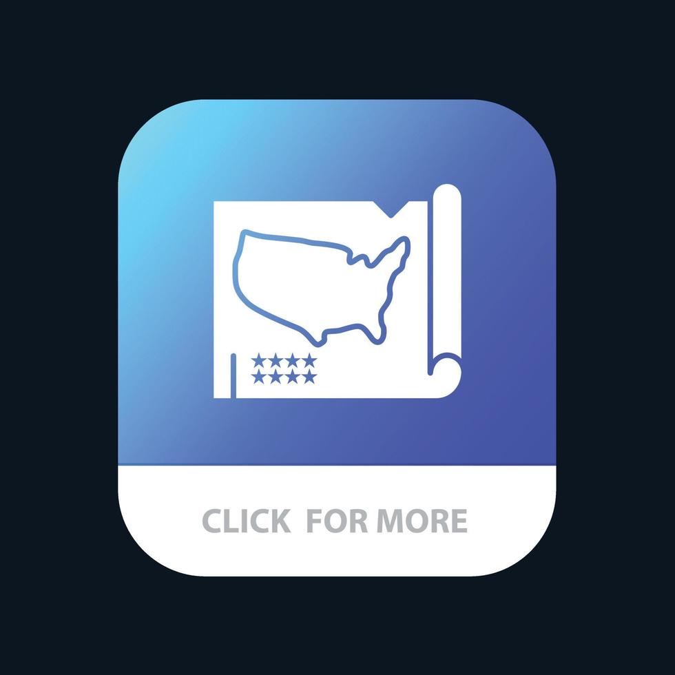 Map States United Usa Mobile App Button Android and IOS Glyph Version vector