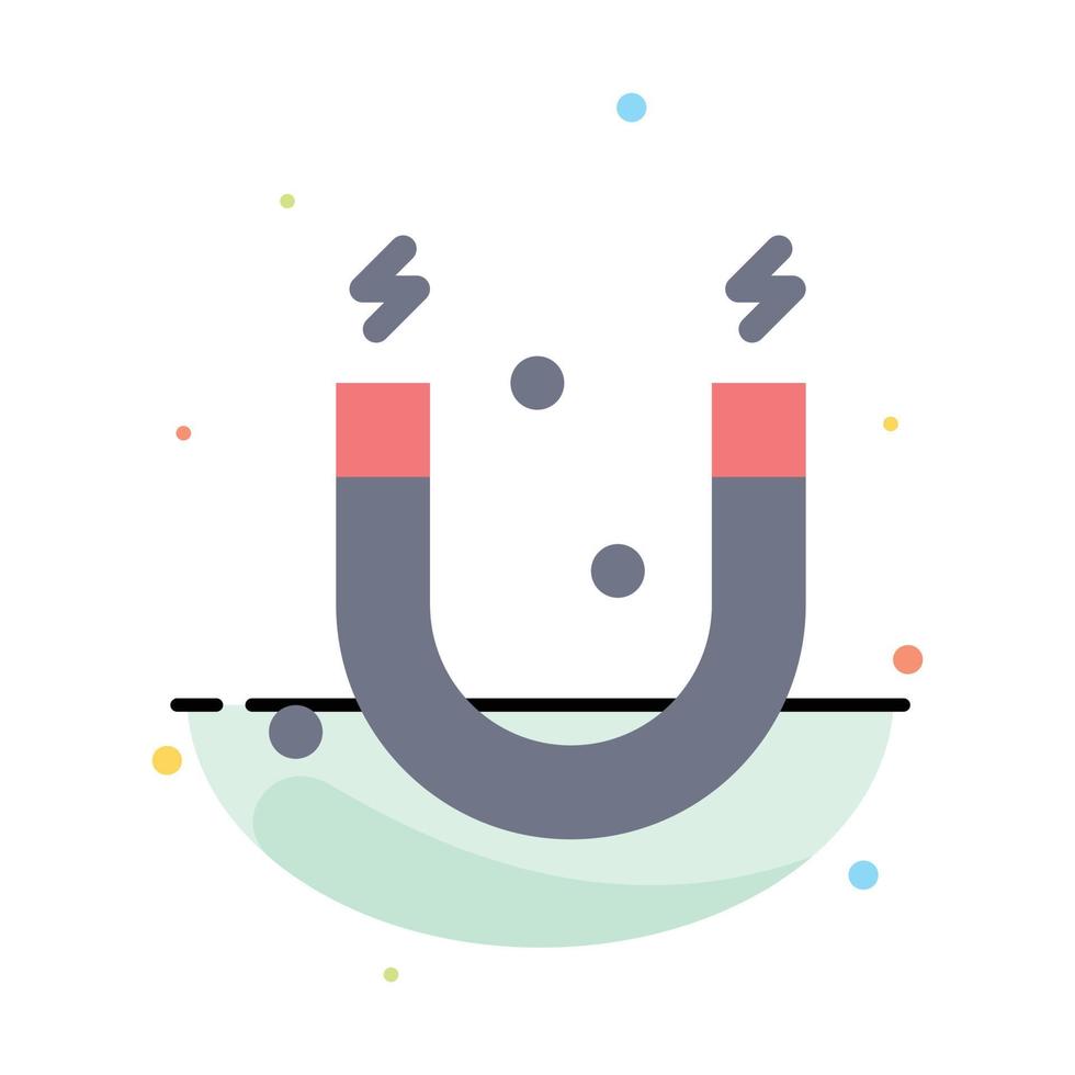 Education Magnet Science Abstract Flat Color Icon Template vector